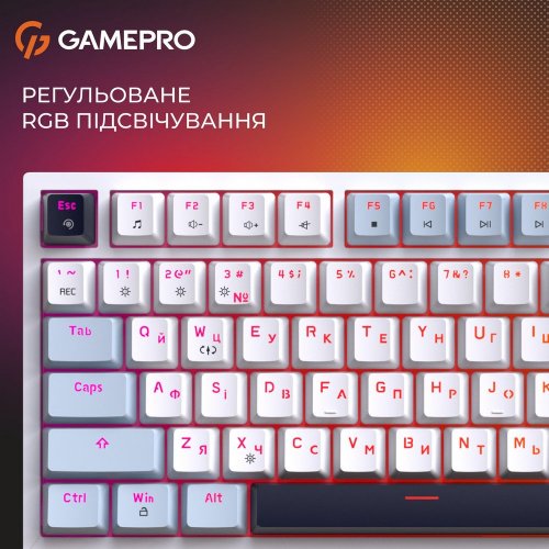 Купить Клавиатура GamePro Genesis Warden MK160BL Outemu Red Switches White - цена в Харькове, Киеве, Днепре, Одессе
в интернет-магазине Telemart фото