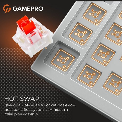 Купить Клавиатура GamePro Genesis Warden MK160BL Outemu Red Switches White - цена в Харькове, Киеве, Днепре, Одессе
в интернет-магазине Telemart фото