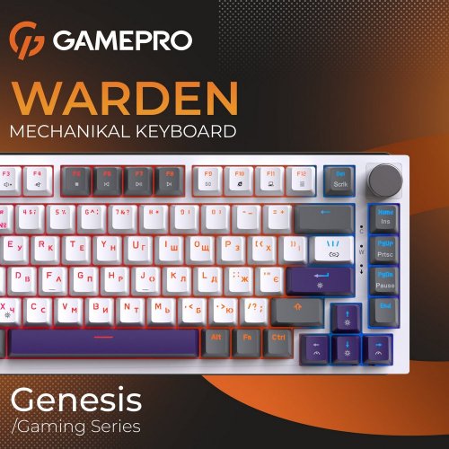 Купить Клавиатура GamePro Genesis Warden MK160P Outemu Red Switches White/Grey - цена в Харькове, Киеве, Днепре, Одессе
в интернет-магазине Telemart фото