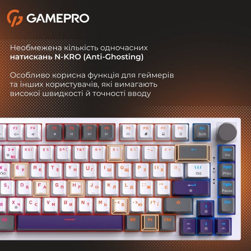 Купить Клавиатура GamePro Genesis Warden MK160P Outemu Red Switches White/Grey - цена в Харькове, Киеве, Днепре, Одессе
в интернет-магазине Telemart фото