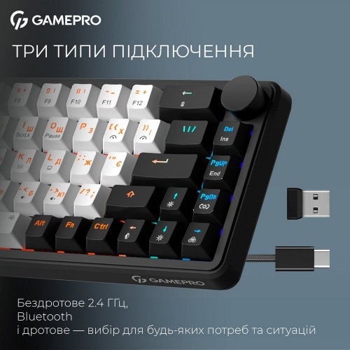 Купить Клавиатура GamePro Asgard Valhalla MK210 Pro RGB QLAB Orange Switches Black - цена в Харькове, Киеве, Днепре, Одессе
в интернет-магазине Telemart фото