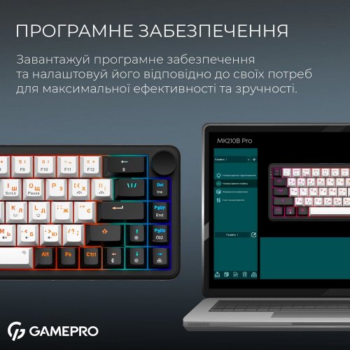 Купить Клавиатура GamePro Asgard Valhalla MK210 Pro RGB QLAB Orange Switches Black - цена в Харькове, Киеве, Днепре, Одессе
в интернет-магазине Telemart фото