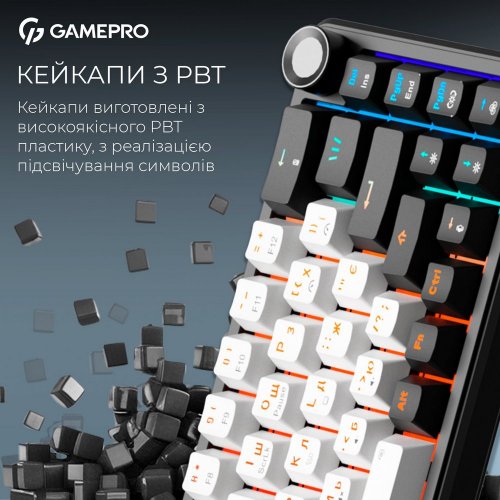 Купить Клавиатура GamePro Asgard Valhalla MK210 Pro RGB QLAB Orange Switches Black - цена в Харькове, Киеве, Днепре, Одессе
в интернет-магазине Telemart фото