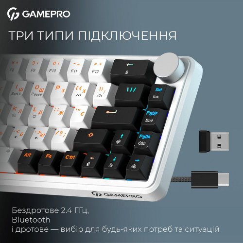 Купить Клавиатура GamePro Asgard Valhalla MK210 Pro RGB QLAB Orange Switches White - цена в Харькове, Киеве, Днепре, Одессе
в интернет-магазине Telemart фото