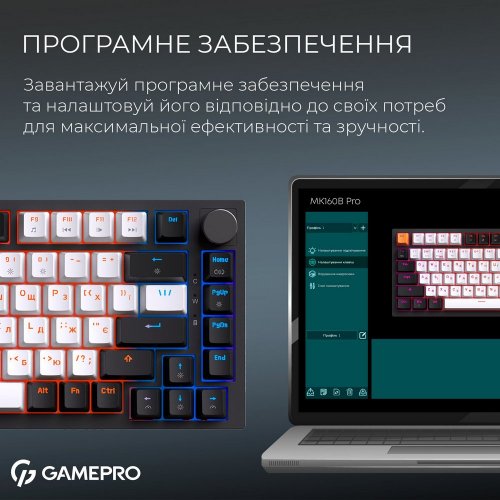 Купить Клавиатура GamePro Asgard Valhalla MK160 Pro RGB QLAB Orange Switches Black - цена в Харькове, Киеве, Днепре, Одессе
в интернет-магазине Telemart фото
