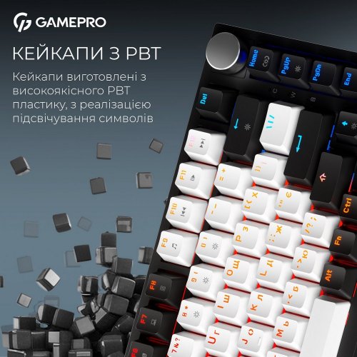 Купить Клавиатура GamePro Asgard Valhalla MK160 Pro RGB QLAB Orange Switches Black - цена в Харькове, Киеве, Днепре, Одессе
в интернет-магазине Telemart фото