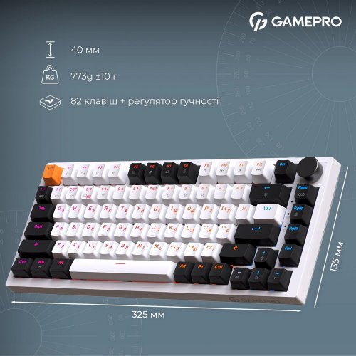 Купити Клавіатура GamePro Asgard Valhalla MK160 Pro RGB QLAB Orange Switches White - ціна в Києві, Львові, Вінниці, Хмельницькому, Франківську, Україні | інтернет-магазин TELEMART.UA фото