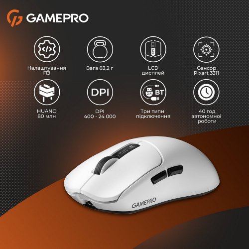 Купити Миша GamePro Genesis Ranker GM012 White - ціна в Києві, Львові, Вінниці, Хмельницькому, Франківську, Україні | інтернет-магазин TELEMART.UA фото