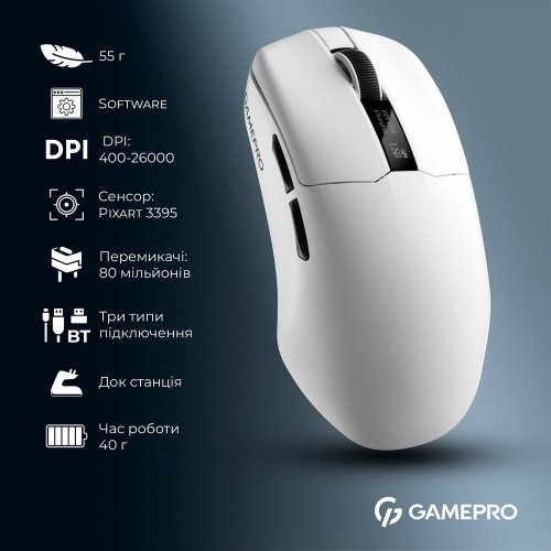 Купити Миша GamePro Genesis Asgard Thor GM023 White - ціна в Києві, Львові, Вінниці, Хмельницькому, Франківську, Україні | інтернет-магазин TELEMART.UA фото