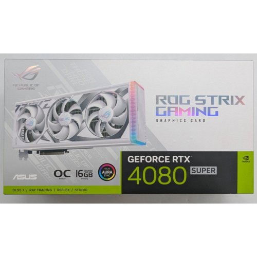 Купить Видеокарта Asus ROG Strix GeForce RTX 4080 SUPER OC White 16384MB (ROG-STRIX-RTX4080S-O16G-WHITE) (Восстановлено продавцом, 782238) с проверкой совместимости: обзор, характеристики, цена в Киеве, Днепре, Одессе, Харькове, Украине | интернет-магазин TELEMART.UA фото