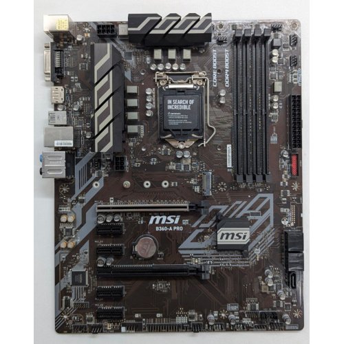 Материнська плата MSI B360-A PRO (s1151-v2, Intel B360) (Відновлено продавцем, 782243) купити з перевіркою сумісності: огляд, характеристики, ціна у Києві, Львові, Вінниці, Хмельницькому, Івано-Франківську, Україні | інтернет-магазин TELEMART.UA фото