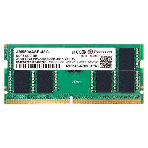 Купить ОЗУ Transcend SODIMM DDR5 48GB 5600Mhz JetRam (JM5600ASE-48G) с проверкой совместимости: обзор, характеристики, цена в Киеве, Днепре, Одессе, Харькове, Украине | интернет-магазин TELEMART.UA фото