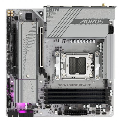 Купить Материнская плата Gigabyte B650M AORUS ELITE AX ICE (sAM5, AMD B650) (Восстановлено продавцом, ) с проверкой совместимости: обзор, характеристики, цена в Киеве, Днепре, Одессе, Харькове, Украине | интернет-магазин TELEMART.UA фото