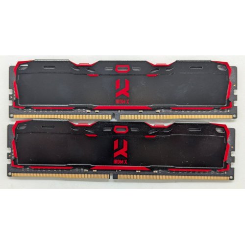 Купить Озу GoodRAM DDR4 32GB (2x16GB) 3200Mhz IRDM X Black (IR-X3200D464L16A/32GDC) (Восстановлено продавцом, 782590) с проверкой совместимости: обзор, характеристики, цена в Киеве, Днепре, Одессе, Харькове, Украине | интернет-магазин TELEMART.UA фото