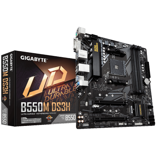 Материнська плата Gigabyte B550M DS3H (sAM4, AMD B550) (Відновлено продавцем, 782623) купити з перевіркою сумісності: огляд, характеристики, ціна у Києві, Львові, Вінниці, Хмельницькому, Івано-Франківську, Україні | інтернет-магазин TELEMART.UA фото