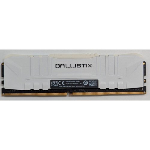 Купить Озу Crucial DDR4 8GB 3600Mhz Ballistix White (BL8G36C16U4W) (Восстановлено продавцом, 782908) с проверкой совместимости: обзор, характеристики, цена в Киеве, Днепре, Одессе, Харькове, Украине | интернет-магазин TELEMART.UA фото