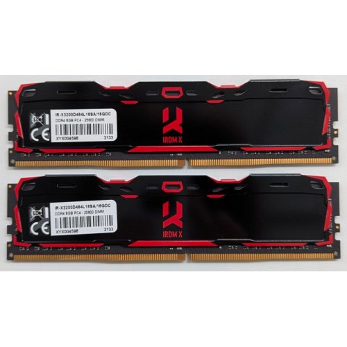 Купить Озу GoodRAM DDR4 16GB (2x8GB) 3200Mhz Iridium X Black (IR-X3200D464L16SA/16GDC) (Восстановлено продавцом, 782919) с проверкой совместимости: обзор, характеристики, цена в Киеве, Днепре, Одессе, Харькове, Украине | интернет-магазин TELEMART.UA фото