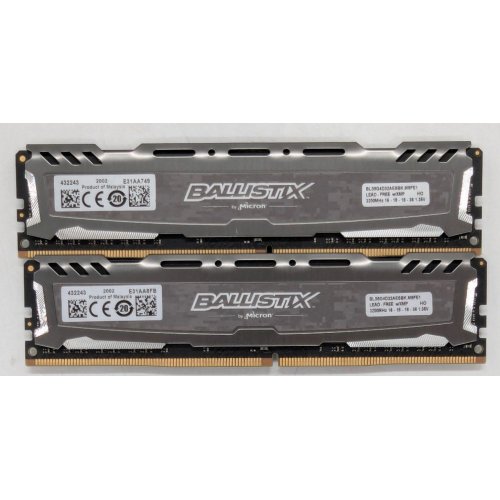Купить Озу Crucial DDR4 16GB (2x8GB) 3200Mhz Ballistix Sport LT Gray (BLS2K8G4D32AESBK) (Восстановлено продавцом, 782922) с проверкой совместимости: обзор, характеристики, цена в Киеве, Днепре, Одессе, Харькове, Украине | интернет-магазин TELEMART.UA фото