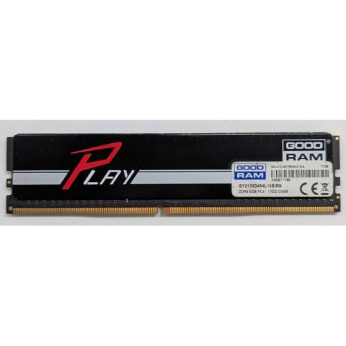 Купить Озу GoodRAM DDR4 8GB 2133Mhz Play Black (GY2133D464L15S/8G) (Восстановлено продавцом, 782923) с проверкой совместимости: обзор, характеристики, цена в Киеве, Днепре, Одессе, Харькове, Украине | интернет-магазин TELEMART.UA фото