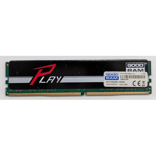 Озп GoodRAM DDR4 8GB 2133Mhz Play Black (GY2133D464L15S/8G) (Відновлено продавцем, 782924) купити з перевіркою сумісності: огляд, характеристики, ціна у Києві, Львові, Вінниці, Хмельницькому, Івано-Франківську, Україні | інтернет-магазин TELEMART.UA фото