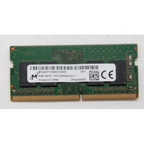 Озп Micron SODIMM DDR4 8GB 3200MHz (MTA4ATF1G64HZ-3G2E2) (Відновлено продавцем, 782926) купити з перевіркою сумісності: огляд, характеристики, ціна у Києві, Львові, Вінниці, Хмельницькому, Івано-Франківську, Україні | інтернет-магазин TELEMART.UA фото