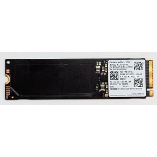Купить Ssd-диск Samsung PM991a 512GB M.2 (2280 PCI-E) NVMe (MZVLQ512HBLU-00B00) (Восстановлено продавцом, 782928) с проверкой совместимости: обзор, характеристики, цена в Киеве, Днепре, Одессе, Харькове, Украине | интернет-магазин TELEMART.UA фото