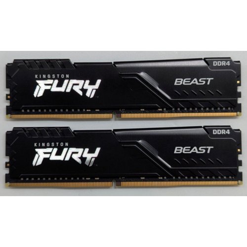 Озп Kingston DDR4 32GB (2x16GB) 3200Mhz FURY Beast Black (KF432C16BB1K2/32) (Відновлено продавцем, 783115) купити з перевіркою сумісності: огляд, характеристики, ціна у Києві, Львові, Вінниці, Хмельницькому, Івано-Франківську, Україні | інтернет-магазин TELEMART.UA фото