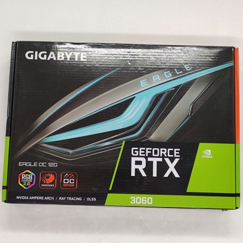 Відеокарта Gigabyte GeForce RTX 3060 EAGLE OC 12288MB (GV-N3060EAGLE OC-12GD 2.0) (Відновлено продавцем, 783190) купити з перевіркою сумісності: огляд, характеристики, ціна у Києві, Львові, Вінниці, Хмельницькому, Івано-Франківську, Україні | інтернет-магазин TELEMART.UA фото
