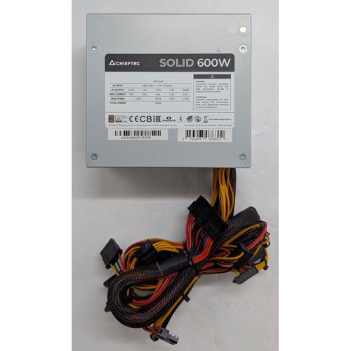 Блок живлення CHIEFTEC Solid 600W (GPP-600S) OEM (Відновлено продавцем, 783234) купити з перевіркою сумісності: огляд, характеристики, ціна у Києві, Львові, Вінниці, Хмельницькому, Івано-Франківську, Україні | інтернет-магазин TELEMART.UA фото