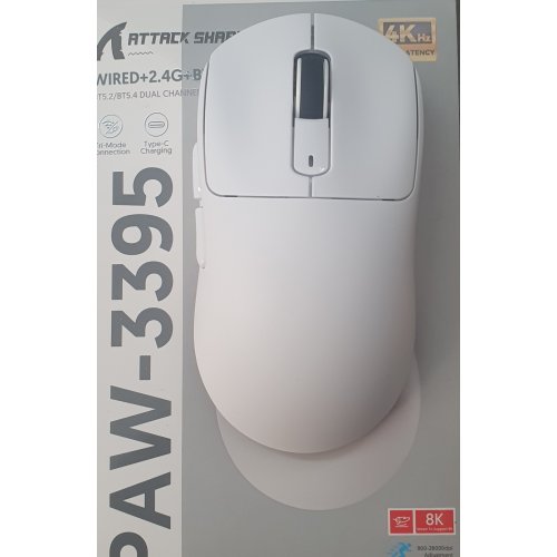 Купить Уценка мышка Attack Shark X3 Pro Wireless 8K (AS-6972792470214-W) White (Витринный образец, 783280) - цена в Харькове, Киеве, Днепре, Одессе
в интернет-магазине Telemart фото