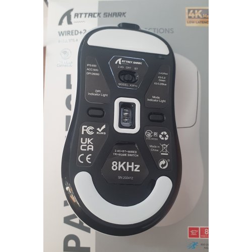 Купить Уценка мышка Attack Shark X3 Pro Wireless 8K (AS-6972792470214-W) White (Витринный образец, 783280) - цена в Харькове, Киеве, Днепре, Одессе
в интернет-магазине Telemart фото