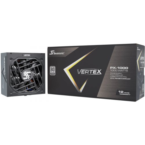 Купить Блок питания Seasonic Vertex PX-1000W ATX 3.1 (VERTEX PX 1000-ATX31) с проверкой совместимости: обзор, характеристики, цена в Киеве, Днепре, Одессе, Харькове, Украине | интернет-магазин TELEMART.UA фото