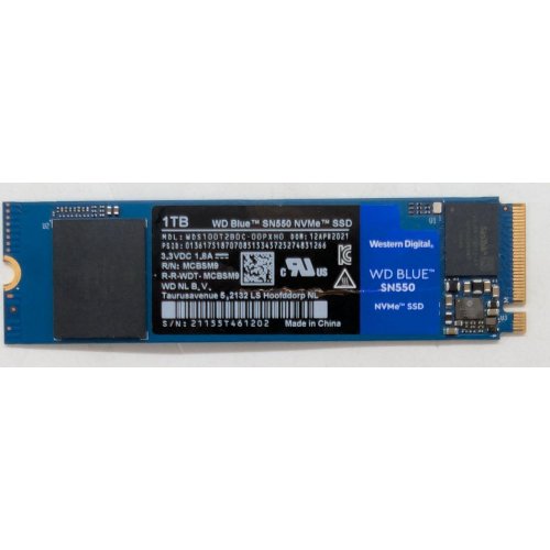 Купить Ssd-диск Western Digital Blue SN550 1TB M.2 (2280 PCI-E) NVMe x4 (WDS100T2B0C) (Восстановлено продавцом, 783419) с проверкой совместимости: обзор, характеристики, цена в Киеве, Днепре, Одессе, Харькове, Украине | интернет-магазин TELEMART.UA фото