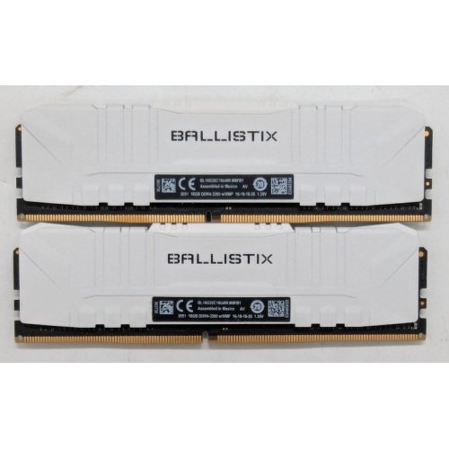 Озп Crucial DDR4 32GB (2x16GB) 3200Mhz Ballistix White (BL2K16G32C16U4W) (Відновлено продавцем, 783454) купити з перевіркою сумісності: огляд, характеристики, ціна у Києві, Львові, Вінниці, Хмельницькому, Івано-Франківську, Україні | інтернет-магазин TELEMART.UA фото