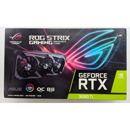 Купить Видеокарта Asus ROG GeForce RTX 3060 Ti STRIX OC 8192MB (ROG-STRIX-RTX3060TI-O8G-V2-GAMING) (Восстановлено продавцом, 783481) с проверкой совместимости: обзор, характеристики, цена в Киеве, Днепре, Одессе, Харькове, Украине | интернет-магазин TELEMART.UA фото