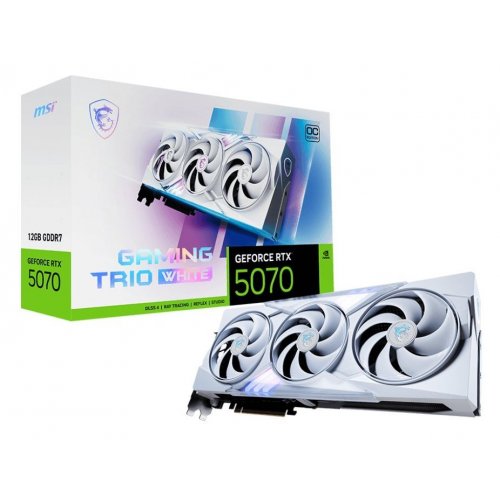 Уцінка відеокарта MSI GeForce RTX 5070 GAMING TRIO OC WHITE 12288MB (RTX 5070 12G GAMING TRIO OC WHITE) (після відеоогляду, 783528) купити з перевіркою сумісності: огляд, характеристики, ціна у Києві, Львові, Вінниці, Хмельницькому, Івано-Франківську, Україні | інтернет-магазин TELEMART.UA фото