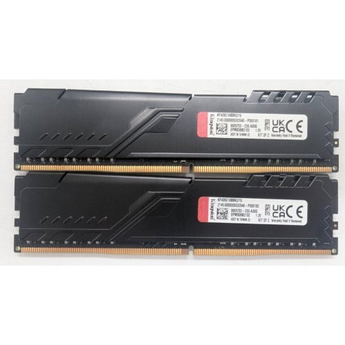 Озп Kingston DDR4 16GB (2x8GB) 2666Mhz FURY Beast Black (KF426C16BBK2/16) (Відновлено продавцем, 783637) купити з перевіркою сумісності: огляд, характеристики, ціна у Києві, Львові, Вінниці, Хмельницькому, Івано-Франківську, Україні | інтернет-магазин TELEMART.UA фото