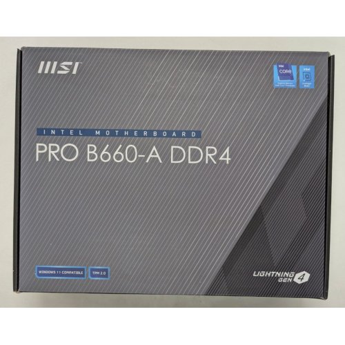 Купить Материнская плата MSI PRO B660-A DDR4 (s1700, B660) (Восстановлено продавцом, 783643) с проверкой совместимости: обзор, характеристики, цена в Киеве, Днепре, Одессе, Харькове, Украине | интернет-магазин TELEMART.UA фото