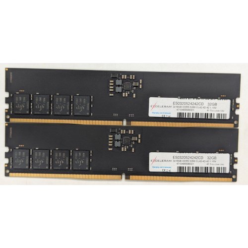 Купить Озу Exceleram DDR5 32GB (2x16GB) 5200 MHz (E50320524242CD) (Восстановлено продавцом, 783664) с проверкой совместимости: обзор, характеристики, цена в Киеве, Днепре, Одессе, Харькове, Украине | интернет-магазин TELEMART.UA фото