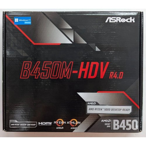 Купить Материнская плата AsRock B450M-HDV R4.0 (sAM4, AMD B450) (Восстановлено продавцом, 783913) с проверкой совместимости: обзор, характеристики, цена в Киеве, Днепре, Одессе, Харькове, Украине | интернет-магазин TELEMART.UA фото