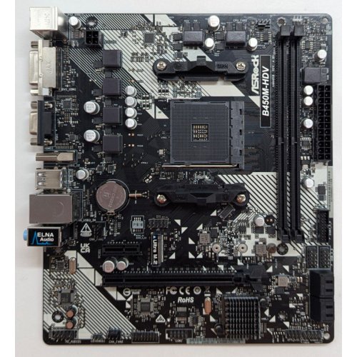 Купить Материнская плата AsRock B450M-HDV R4.0 (sAM4, AMD B450) (Восстановлено продавцом, 783913) с проверкой совместимости: обзор, характеристики, цена в Киеве, Днепре, Одессе, Харькове, Украине | интернет-магазин TELEMART.UA фото