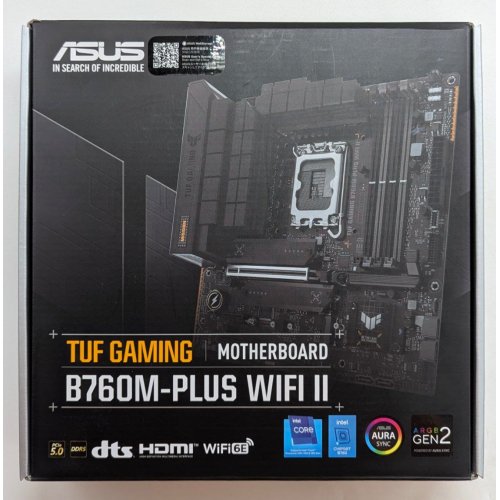 Купить Материнская плата Asus TUF GAMING B760M-PLUS WIFI II (s1700, Intel B760) (Восстановлено продавцом, 783915) с проверкой совместимости: обзор, характеристики, цена в Киеве, Днепре, Одессе, Харькове, Украине | интернет-магазин TELEMART.UA фото