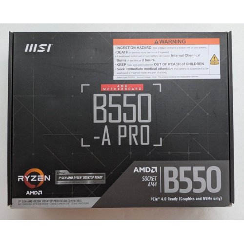 Материнська плата MSI B550-A PRO (sAM4, AMD B550) (Відновлено продавцем, 783924) купити з перевіркою сумісності: огляд, характеристики, ціна у Києві, Львові, Вінниці, Хмельницькому, Івано-Франківську, Україні | інтернет-магазин TELEMART.UA фото
