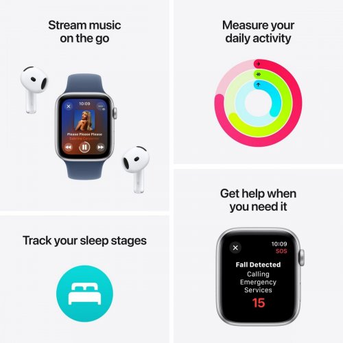 Купити Смарт-годинник Apple Watch SE GPS + Cellular 44mm Midnight Aluminium Case with Ink Sport Loop (MXGN3QH/A) - ціна в Києві, Львові, Вінниці, Хмельницькому, Франківську, Україні | інтернет-магазин TELEMART.UA фото