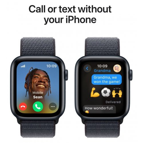 Купити Смарт-годинник Apple Watch SE GPS + Cellular 44mm Midnight Aluminium Case with Ink Sport Loop (MXGN3QH/A) - ціна в Києві, Львові, Вінниці, Хмельницькому, Франківську, Україні | інтернет-магазин TELEMART.UA фото