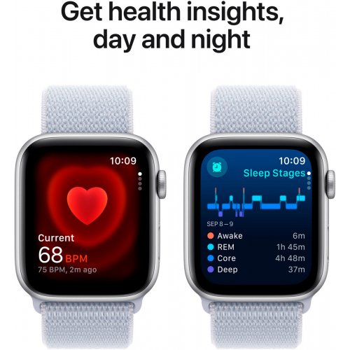Купить Смарт-часы Apple Watch SE GPS + Cellular 44mm Silver Aluminium Case with Blue Cloud Sport Loop (MXGR3QH/A) - цена в Харькове, Киеве, Днепре, Одессе
в интернет-магазине Telemart фото