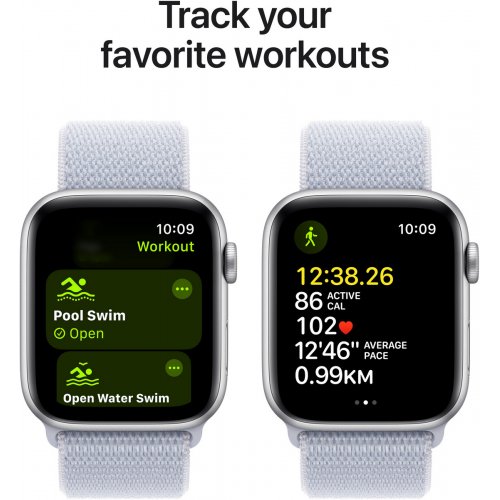 Купить Смарт-часы Apple Watch SE GPS + Cellular 44mm Silver Aluminium Case with Blue Cloud Sport Loop (MXGR3QH/A) - цена в Харькове, Киеве, Днепре, Одессе
в интернет-магазине Telemart фото