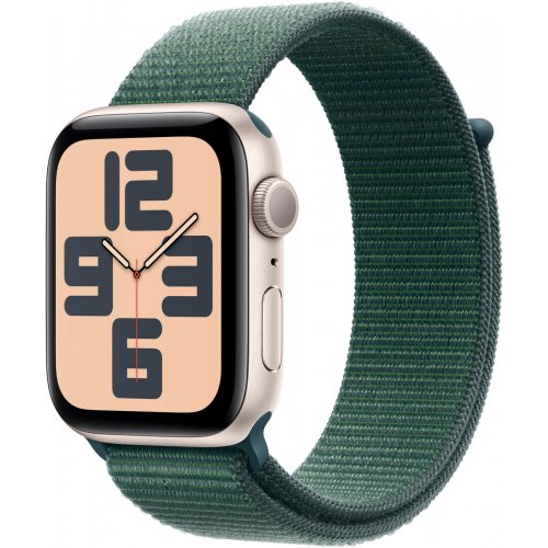 Купить Смарт-часы Apple Watch SE GPS + Cellular 44mm Starlight Aluminium Case with Lake Green Sport Loop (MXGV3QH/A) - цена в Харькове, Киеве, Днепре, Одессе
в интернет-магазине Telemart фото