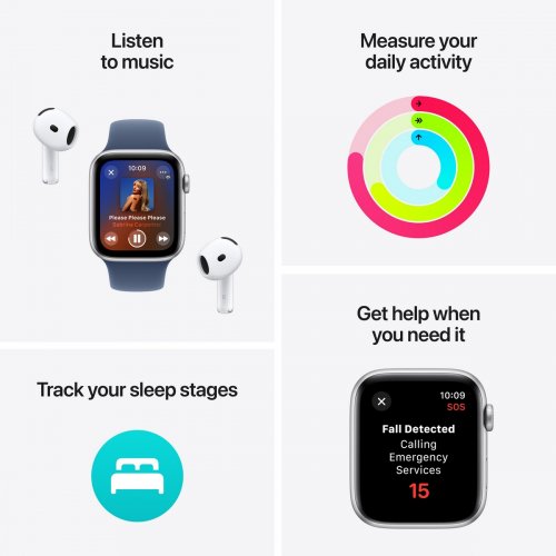 Купить Смарт-часы Apple Watch SE GPS + Cellular 44mm Starlight Aluminium Case with Lake Green Sport Loop (MXGV3QH/A) - цена в Харькове, Киеве, Днепре, Одессе
в интернет-магазине Telemart фото