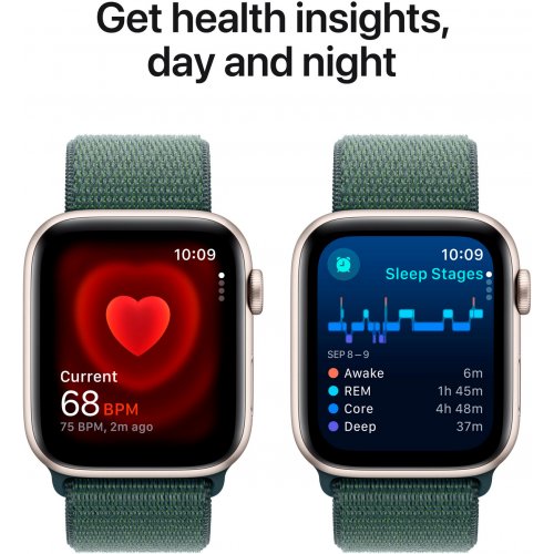 Купить Смарт-часы Apple Watch SE GPS + Cellular 44mm Starlight Aluminium Case with Lake Green Sport Loop (MXGV3QH/A) - цена в Харькове, Киеве, Днепре, Одессе
в интернет-магазине Telemart фото